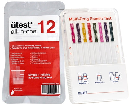 U-Test 12 Panel Drug Test Kit - THC-COC-Meth-OPI-BZO-MTD-OXY-PCP-AMP-BAR-MDMA-TCA